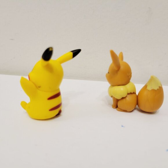 2 Mini Pokemon Figures Pikachu and Eevee Toy Cake Topper - Picture 2 of 4